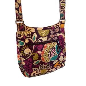 Vera Bradley "Plum Crazy" Mailbag & Matching Wallet Set - Retired